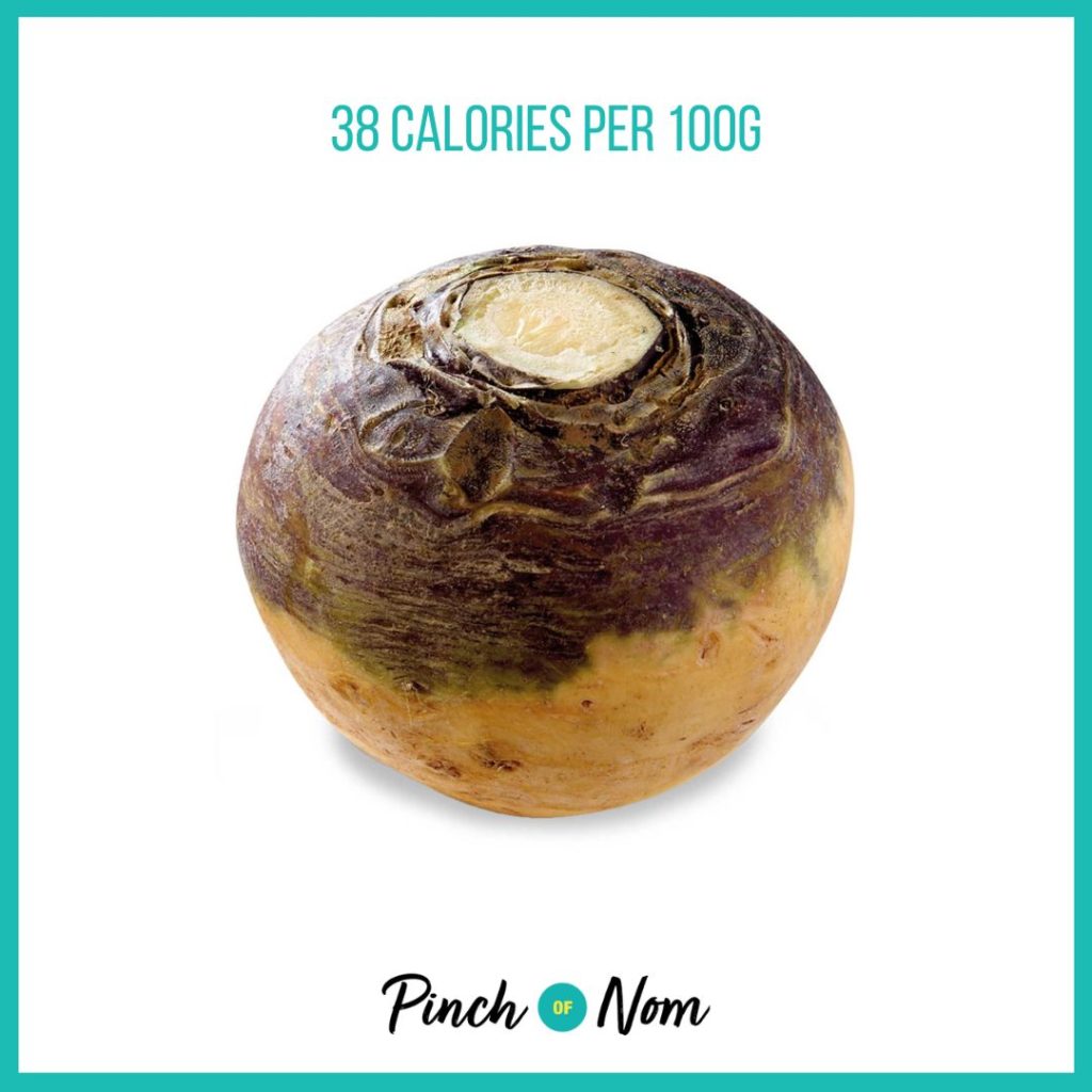 Swede from Aldi's Super 6 selection, featured in Pinch of Nom's Weekly Pinch of Shopping with calories above (38 calories per 100g).