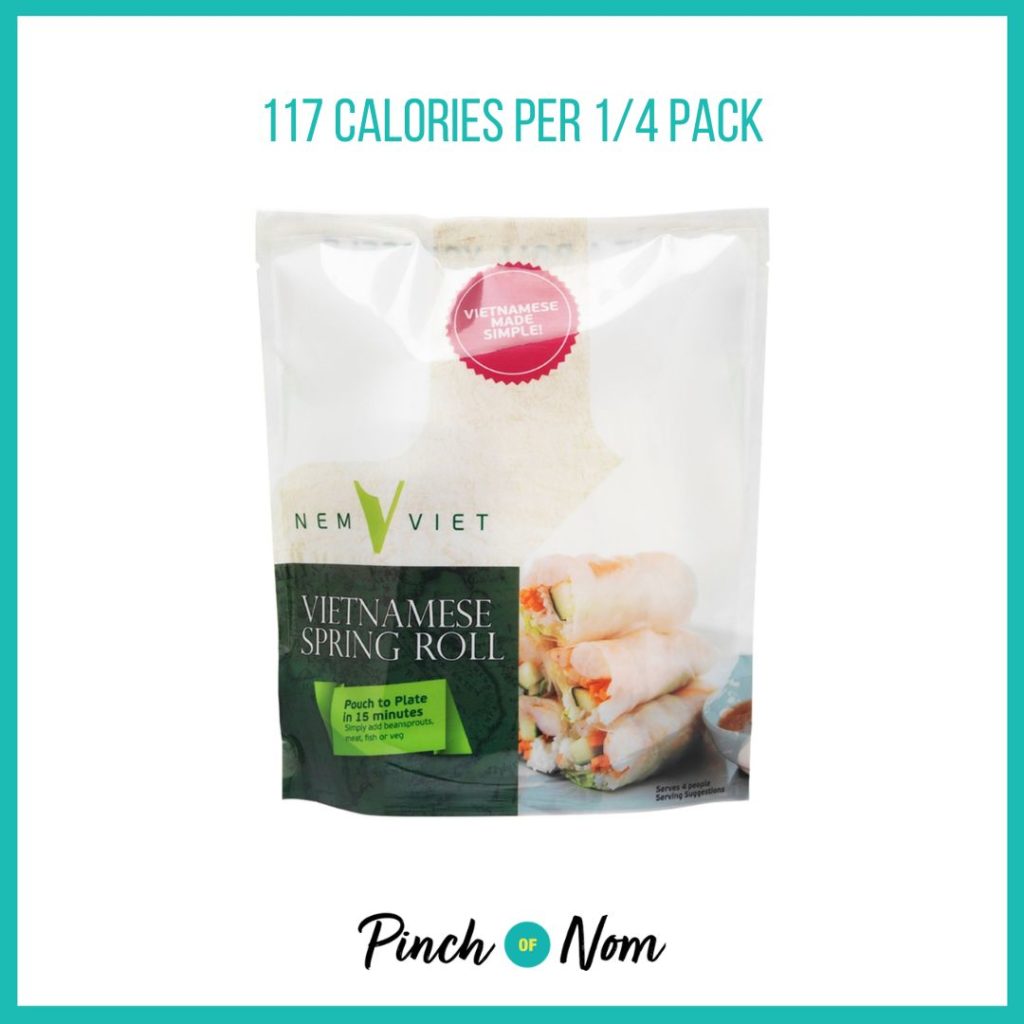 Nem Viet Vietnamese Spring Roll Kit, featured in Pinch of Nom's Weekly Pinch of Shopping with the calorie count printed above (117 calories per 1/4 pack).