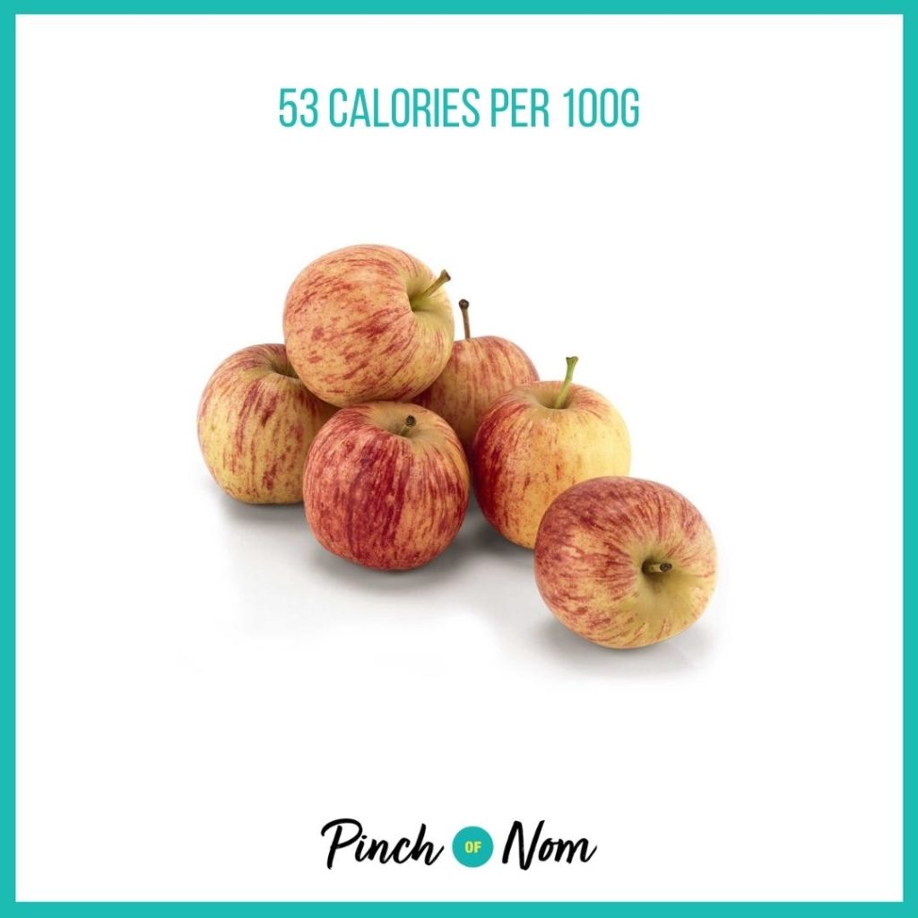 Mini Apples from Aldi's Super 6 selection, featured in Pinch of Nom's Weekly Pinch of Shopping with calories above (53 calories per 100g).