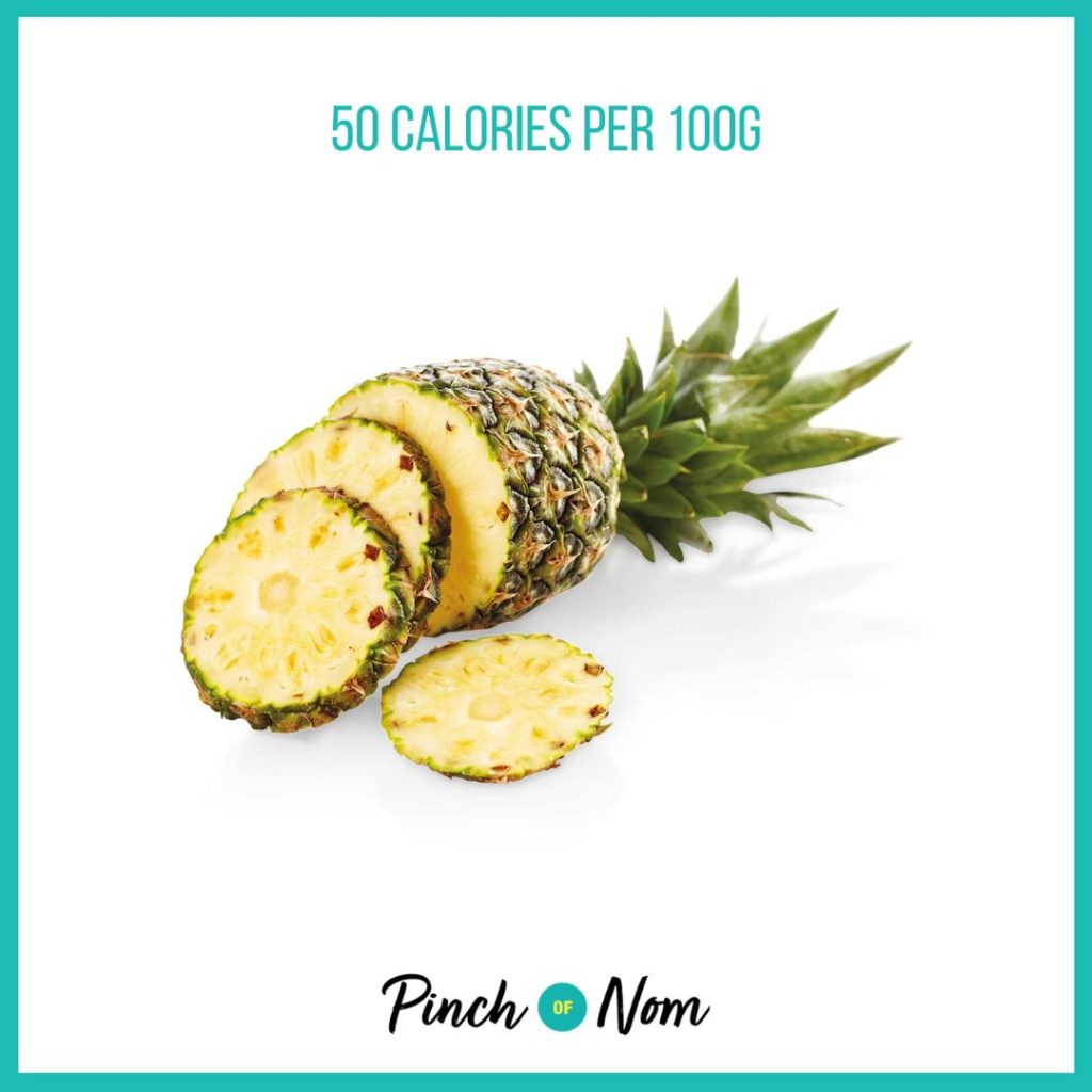 Pineapple from Aldi's Super 6 selection, featured in Pinch of Nom's Weekly Pinch of Shopping with calories above (50 calories per 100g)