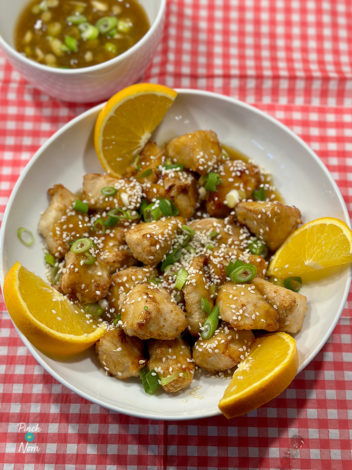 Air Fryer Chicken in Orange pinchofnom.com