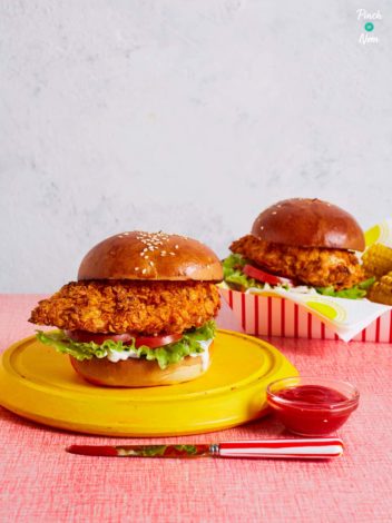Air Fryer Zinger Burgers pinchofnom.com