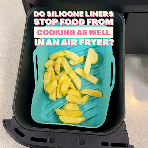 Silicone liners in an air fryer