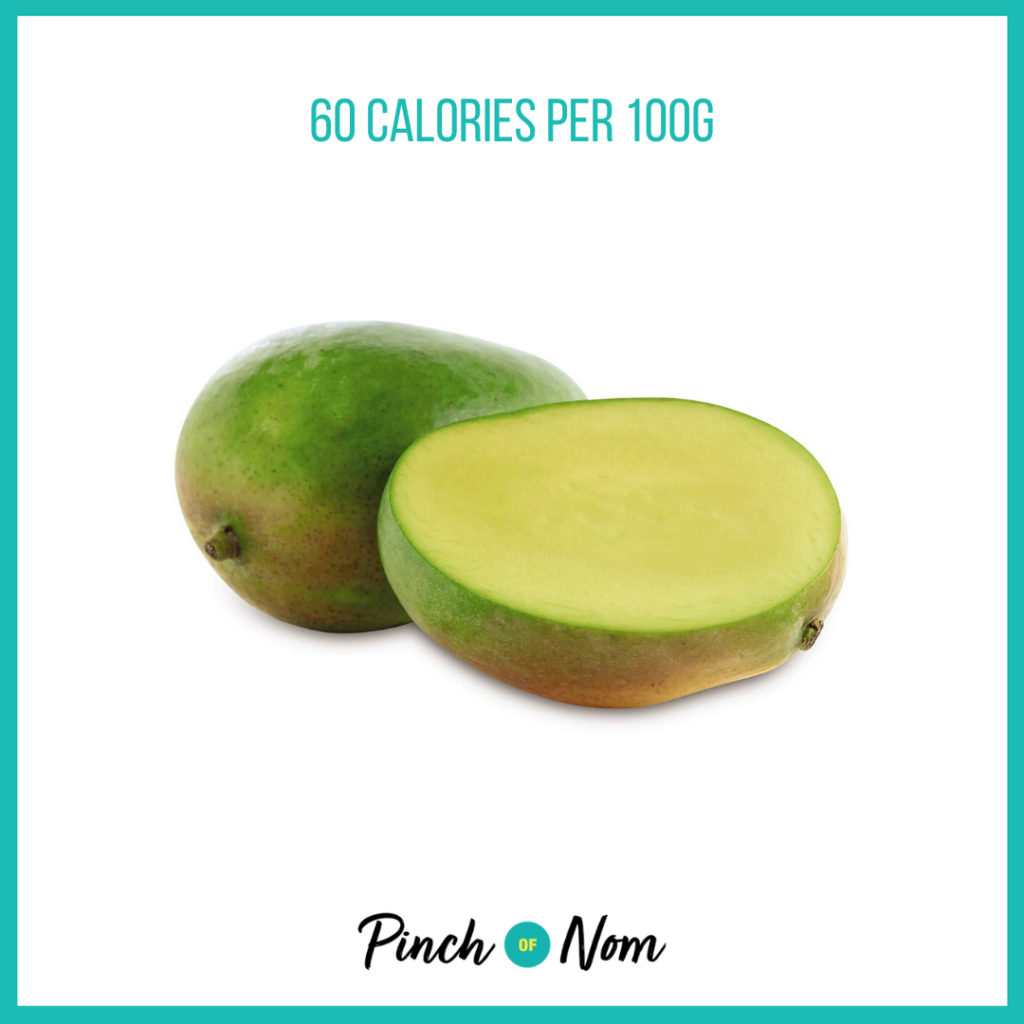 Mango from Aldi's Super 6 selection, featured in Pinch of Nom's Weekly Pinch of Shopping with calories above (60 calories per 100g).