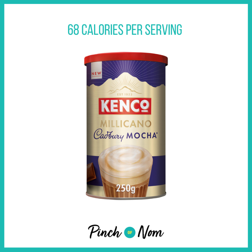 Kenco Millicano Cadbury Mocha Instant Coffee featured in Pinch of Nom's Weekly Pinch of Shopping with the calorie count printed above (68 calories per serving).
