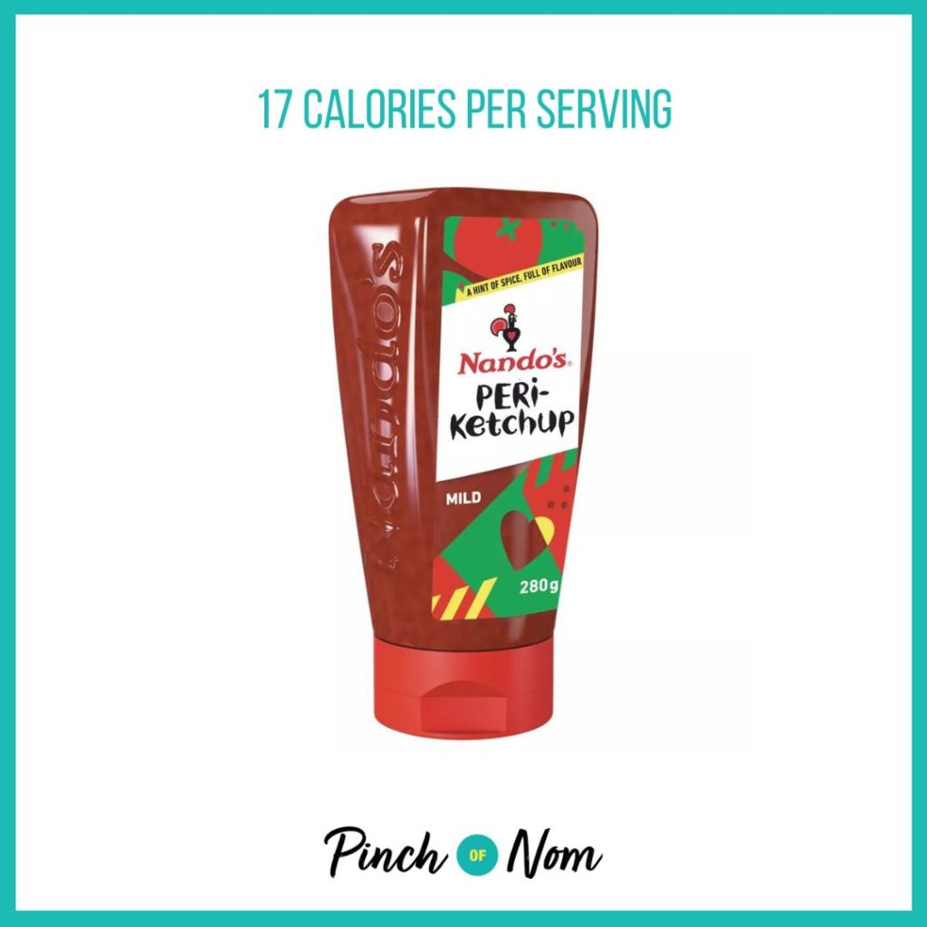 Nando's Peri-Ketchup featured in Pinch of Nom's Weekly Pinch of Shopping with the calorie count printed above (17 calories per serving)