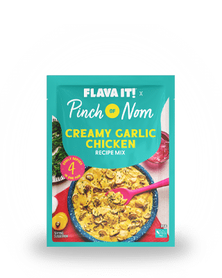 Cookbook Flava It! – Creamy Garlic Chicken pinchofnom.com