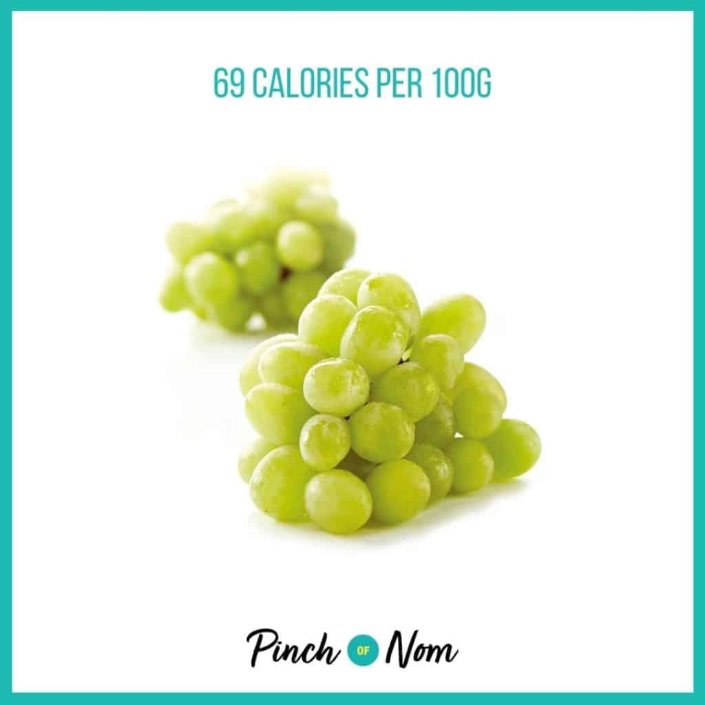 Grapes from Aldi's Super 6 selection, featured in Pinch of Nom's Weekly Pinch of Shopping with calories above (69 calories per 100g).