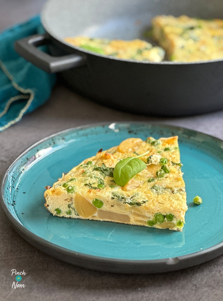 Pea, Potato and Onion Frittata - Pinch of Nom Slimming Recipes