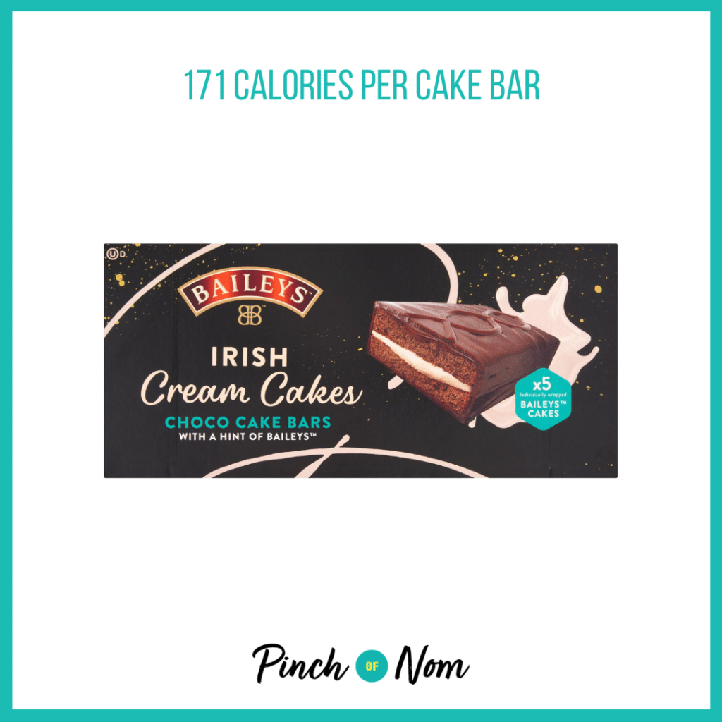 Baileys Irish Cream Cakes Choco Cake Bars featured in Pinch of Nom's Weekly Pinch of Shopping with the calorie count printed above (171 calories per cake bar).