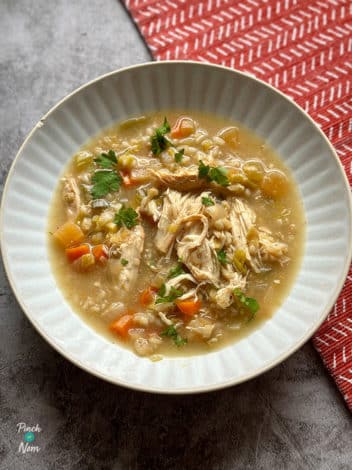 Slow Cooker Chicken Broth pinchofnom.com