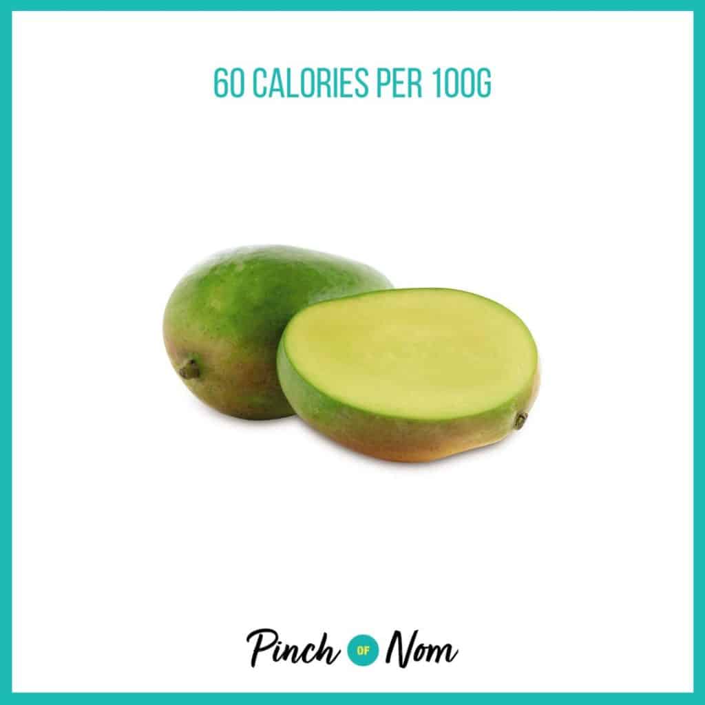 Mango from Aldi's Super 6 selection, featured in Pinch of Nom's Weekly Pinch of Shopping with calories above (60 calories per 100g).