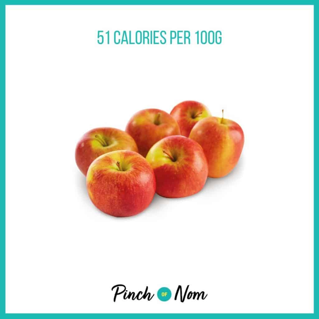 Braeburn Apples from Aldi's Super 6 selection, featured in Pinch of Nom's Weekly Pinch of Shopping with calories above (51 calories per 100g).