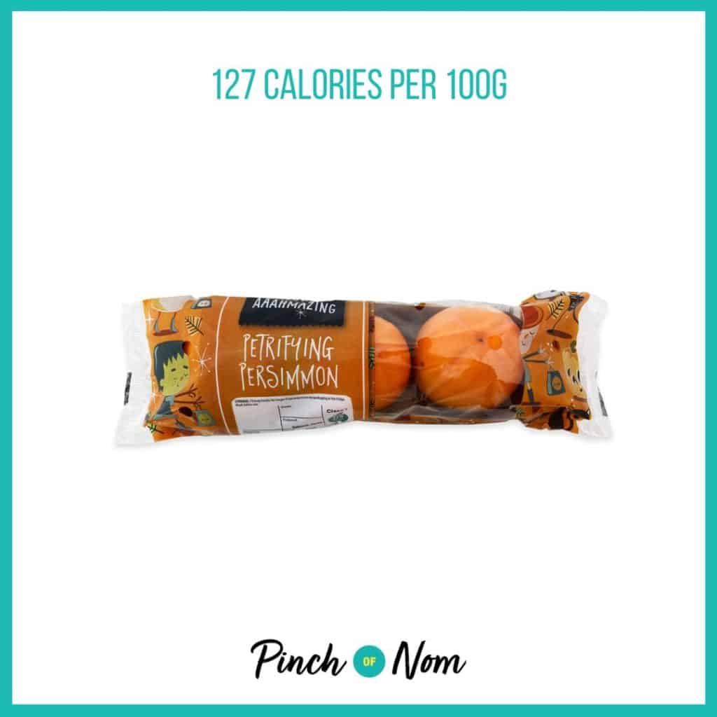 Persimmons from Aldi's Super 6 selection, featured in Pinch of Nom's Weekly Pinch of Shopping with calories above (127 calories per 100g).