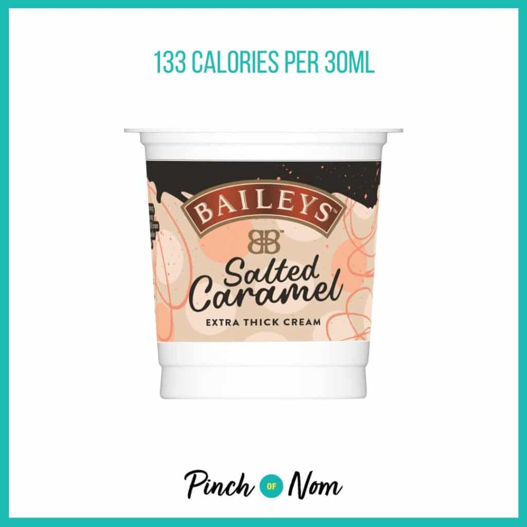 Baileys Extra Thick Salted Caramel Cream featured in Pinch of Nom's Weekly Pinch of Shopping with the calorie count printed above (133 calories per 30ml).