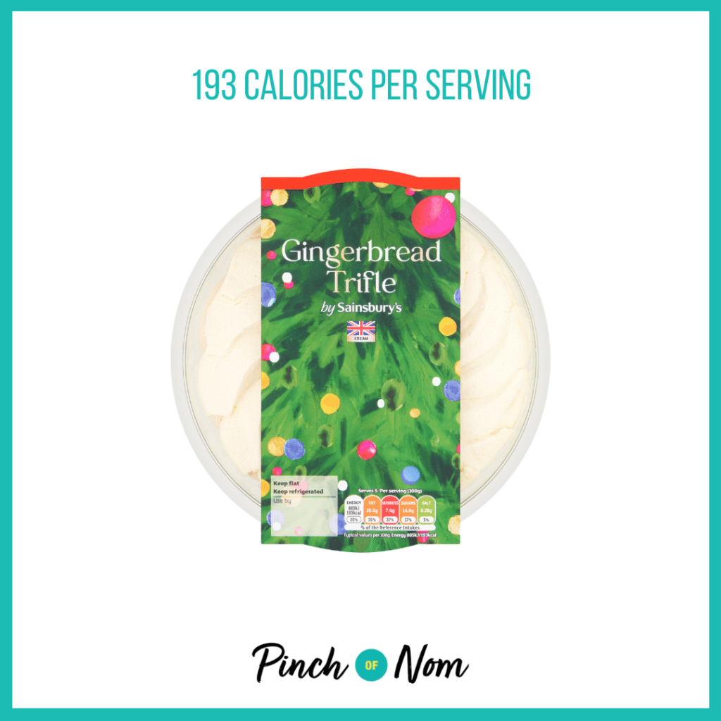 Sainsbury's Gingerbread Trifle featured in Pinch of Nom's Weekly Pinch of Shopping with the calorie count printed above (193 calories per serving).