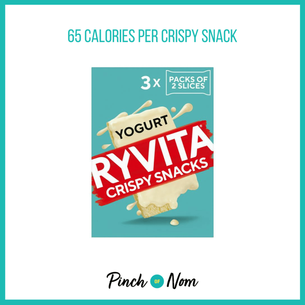 Ryvita Yogurt Flavour Crispy Snacks featured in Pinch of Nom's Weekly Pinch of Shopping with the calorie count printed above (65 calories per crispy snack).