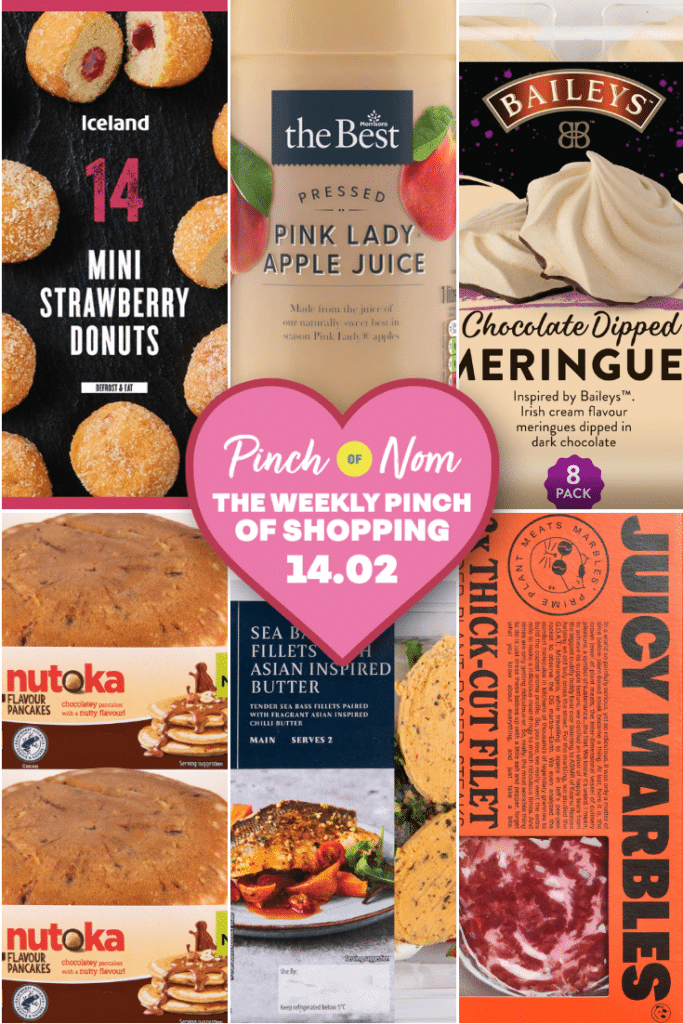 Six of the products from the Weekly Pinch of Shopping Valentine's Day 2025 in a grid format. There is a logo at the centre of the image with The Weekly Pinch of Shopping in bold letters.