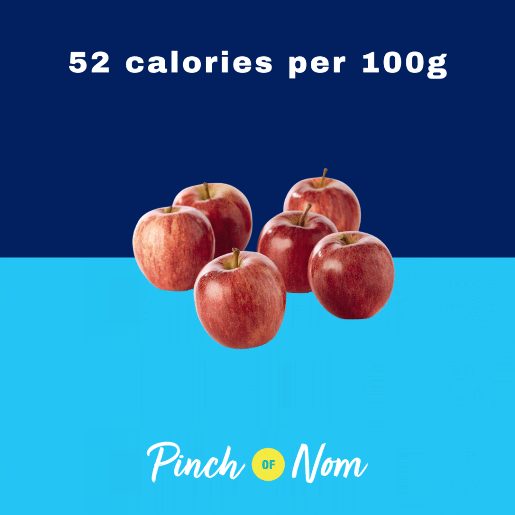 Royal Gala Apples from Aldi's Super 6 selection, featured in Pinch of Nom's Weekly Pinch of Shopping with calories above (52 calories per 100g).