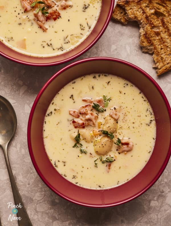 Bacon and Butter Bean Soup pinchofnom.com