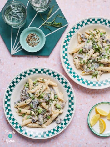Creamy Vegan Pasta pinchofnom.com