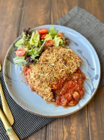 Air Fryer Aubergine Parmigiana pinchofnom.com