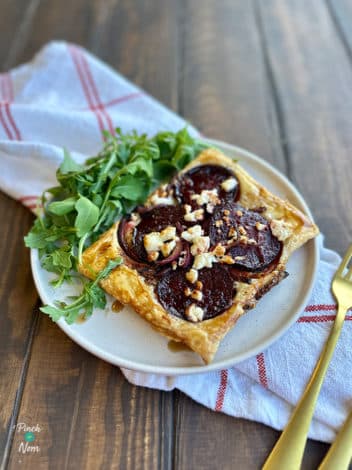Air Fryer Beetroot and Feta Tart pinchofnom.com