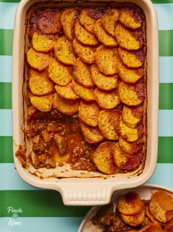 Lamb, Lentil and Sweet Potato Hotpot pinchofnom.com