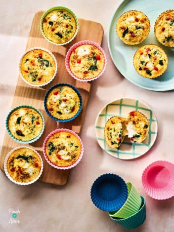 Air Fryer Red Pepper Egg Bites pinchofnom.com