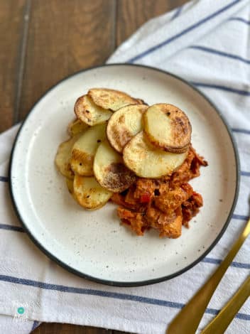 Air Fryer Sun-Dried Tomato Chicken Bake pinchofnom.com