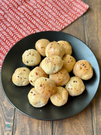 Air Fryer Brie and Honey Dough Balls pinchofnom.com