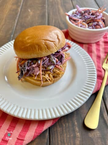 Air Fryer Buffalo Chicken Sandwich pinchofnom.com