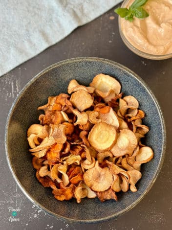 Air Fryer Fruit and Vegetable Crisps and Dips – Vegetables pinchofnom.com