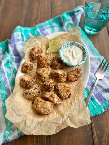 Air Fryer Peri-Peri Chicken Nuggets pinchofnom.com