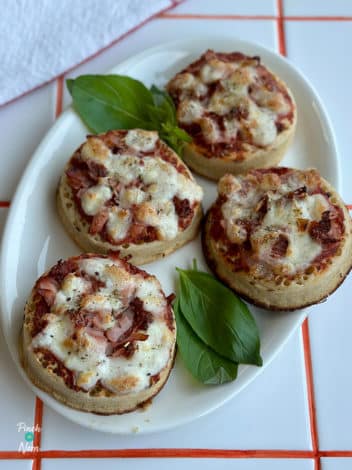 Air Fryer Pizza Crumpets pinchofnom.com
