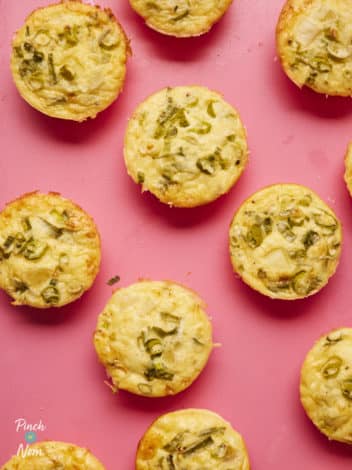 Potato, Cheddar and Spring Onion Bakes pinchofnom.com