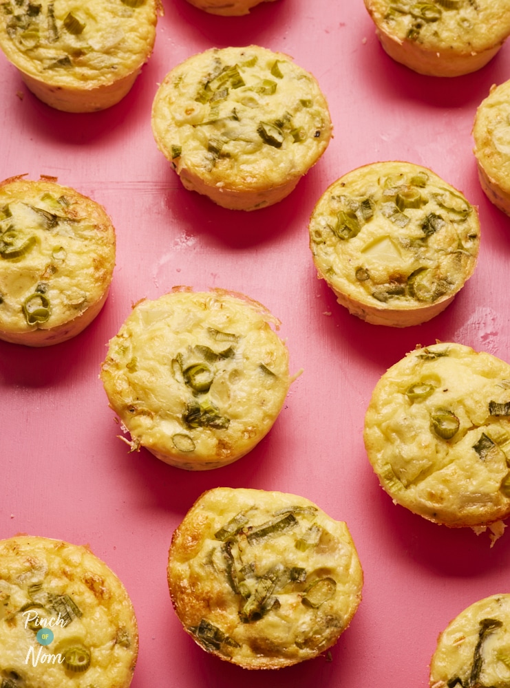 Pinch of Nom Potato, Cheddar and Spring Onion Bakes, fresh out of the oven and ready for serving.