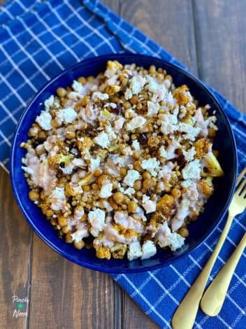 Air Fryer Spiced Cauliflower and Cranberry Couscous pinchofnom.com