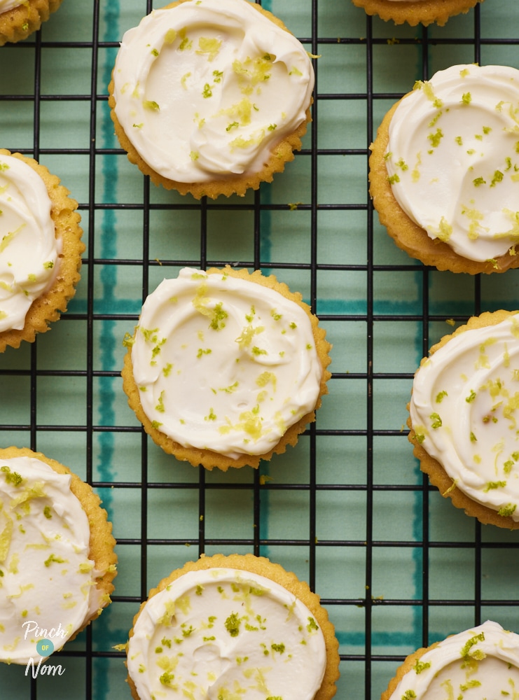 Pinch of Nom Lemon and Lime Cakes, fresh out of the oven on cooling rack.